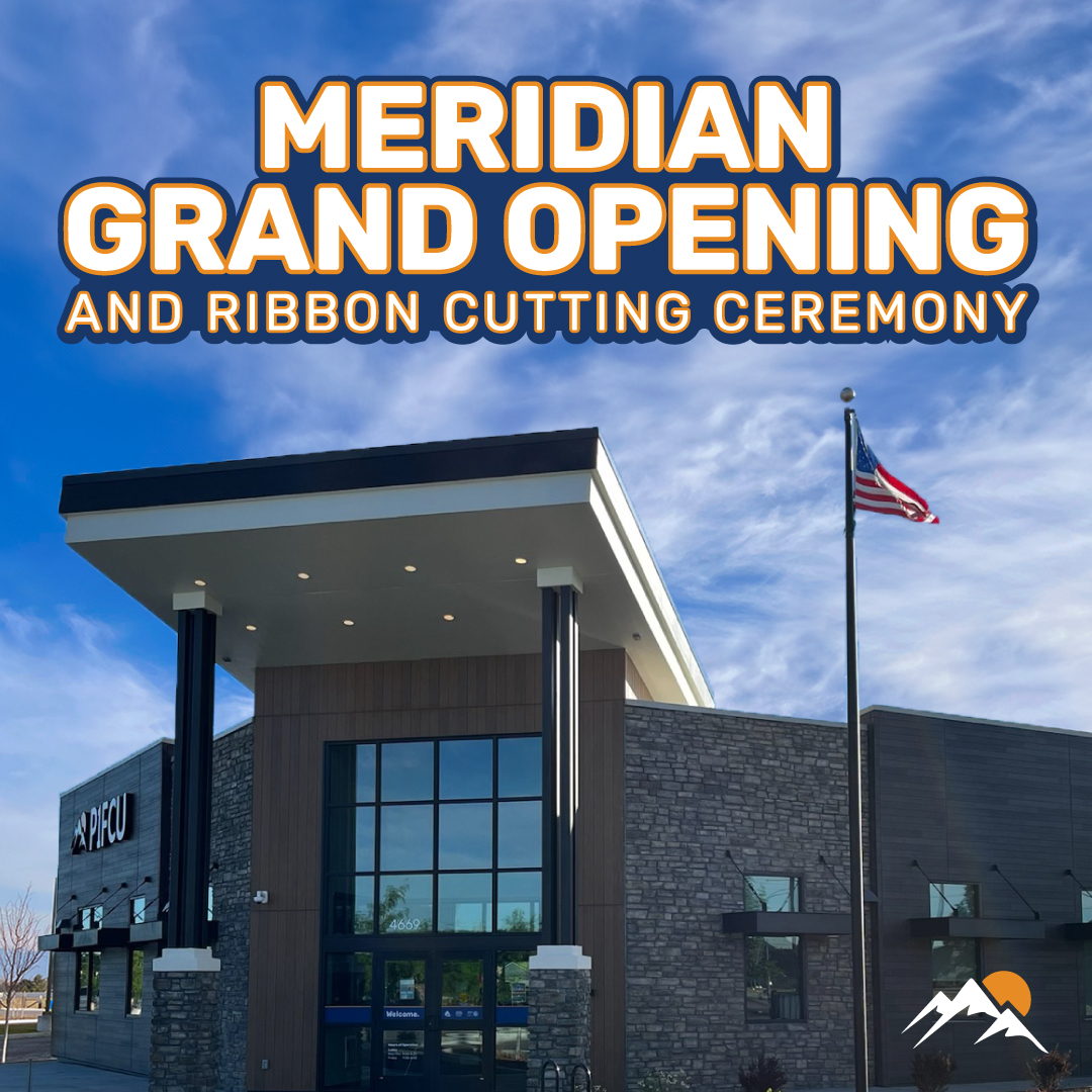 Meridian Branch with words Meridian Grand Opening and Ribbon Cutting Ceremony