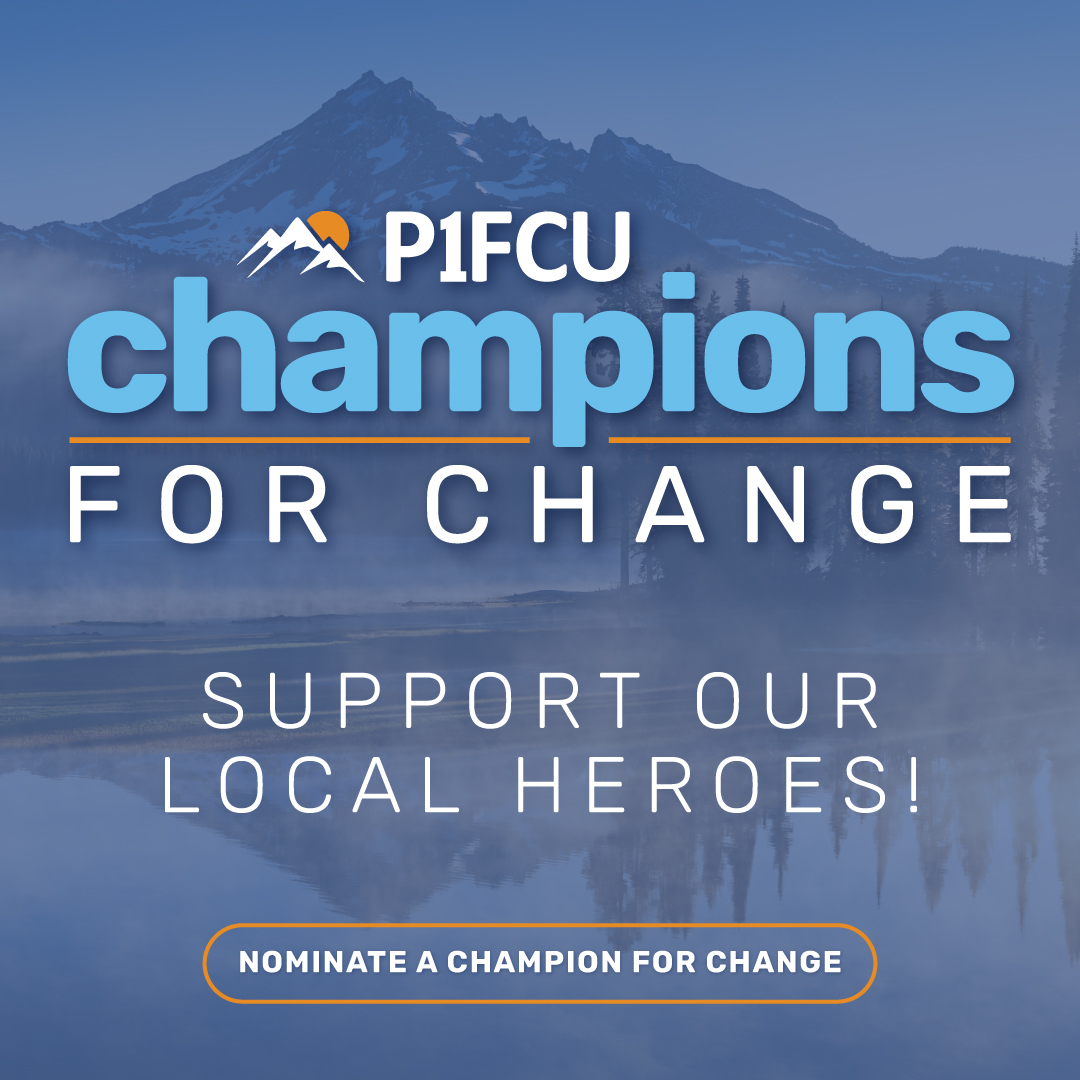 champions for change, support our local heroes with a mountain in the background
